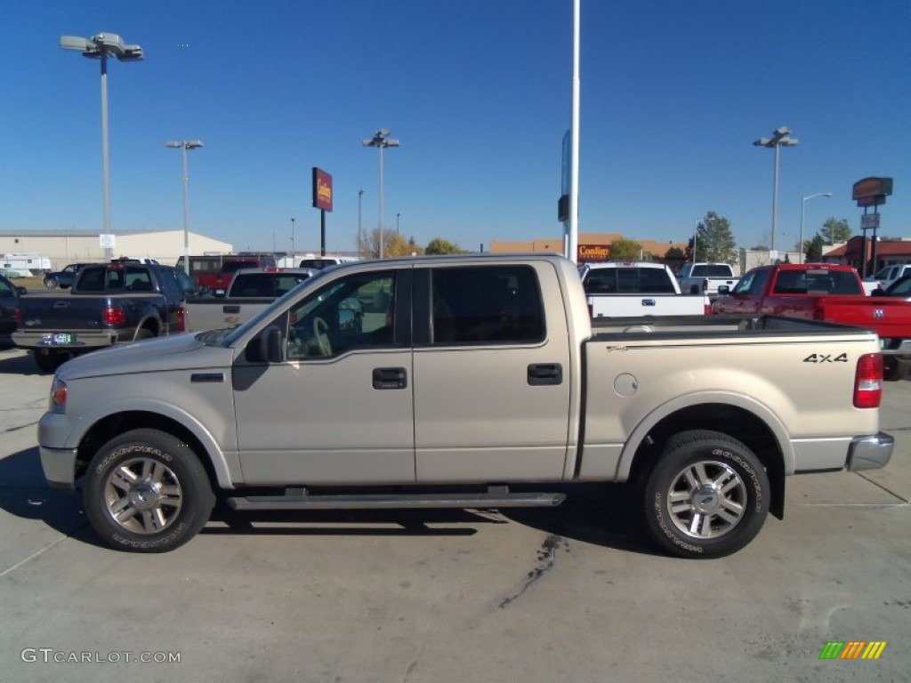 2006 F150 Lariat SuperCrew 4x4 - Smokestone Metallic / Tan photo #7