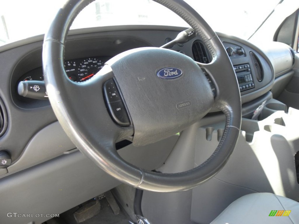 2007 Ford E Series Van E150 Passenger Medium Flint Grey Steering Wheel Photo #72108888