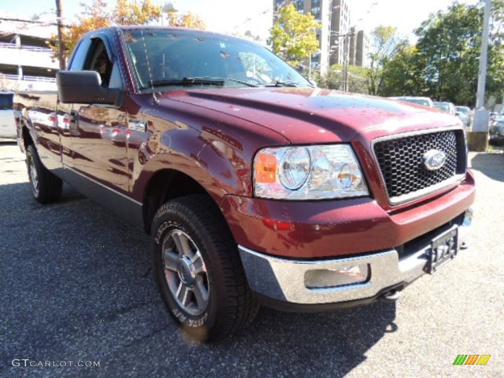 2005 F150 XLT Regular Cab 4x4 - Bright Red / Tan photo #4