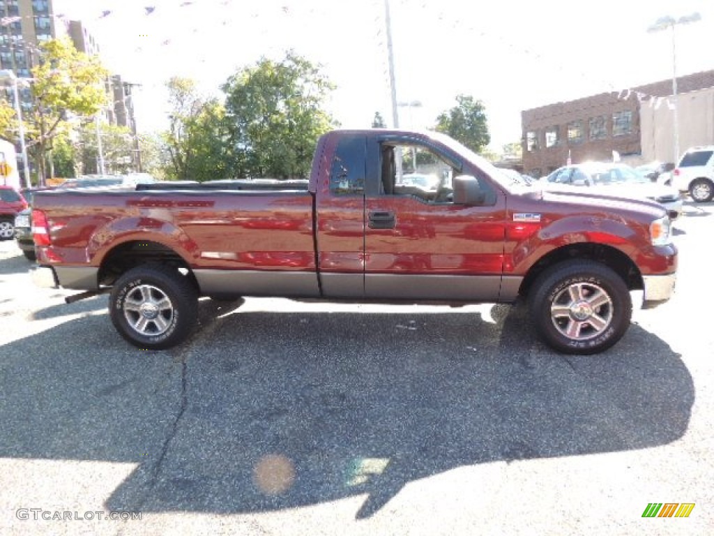 2005 F150 XLT Regular Cab 4x4 - Bright Red / Tan photo #5