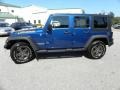 2010 Deep Water Blue Pearl Jeep Wrangler Unlimited Mountain Edition 4x4  photo #2