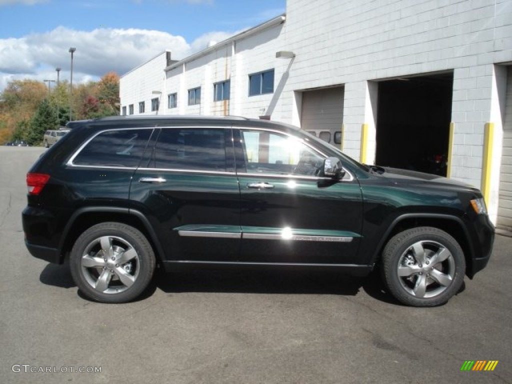 2013 Grand Cherokee Overland 4x4 - Black Forest Green Pearl / New Saddle/Black photo #5