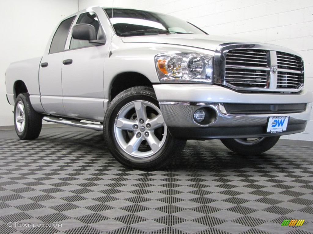2008 Ram 1500 SLT Quad Cab 4x4 - Bright Silver Metallic / Medium Slate Gray photo #1