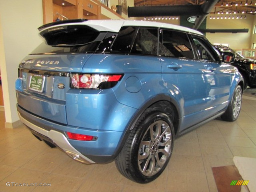 2012 Range Rover Evoque Dynamic - Mauritius Blue Metallic / Dynamic Ebony/Cirrus photo #8