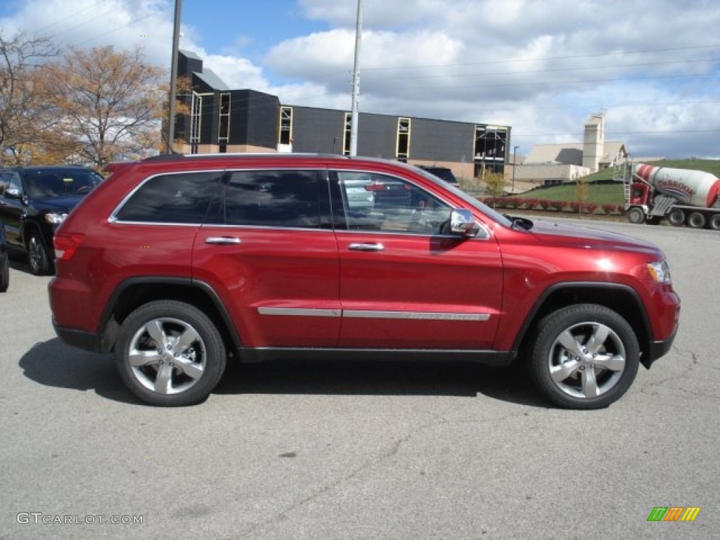 Deep Cherry Red Crystal Pearl 2013 Jeep Grand Cherokee Overland 4x4 Exterior Photo #72121594