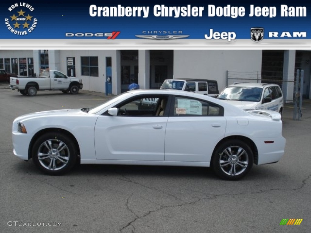 2013 Charger SXT Plus AWD - Bright White / Black/Light Frost Beige photo #1