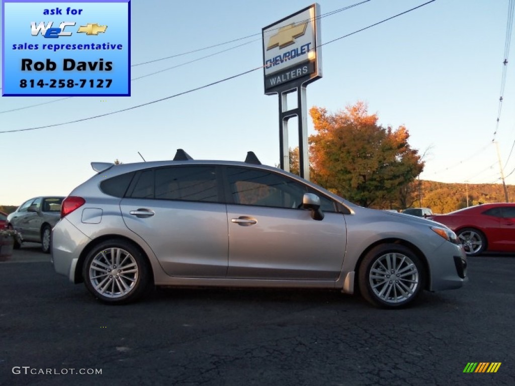 2012 Impreza 2.0i Premium 5 Door - Ice Silver Metallic / Black photo #1