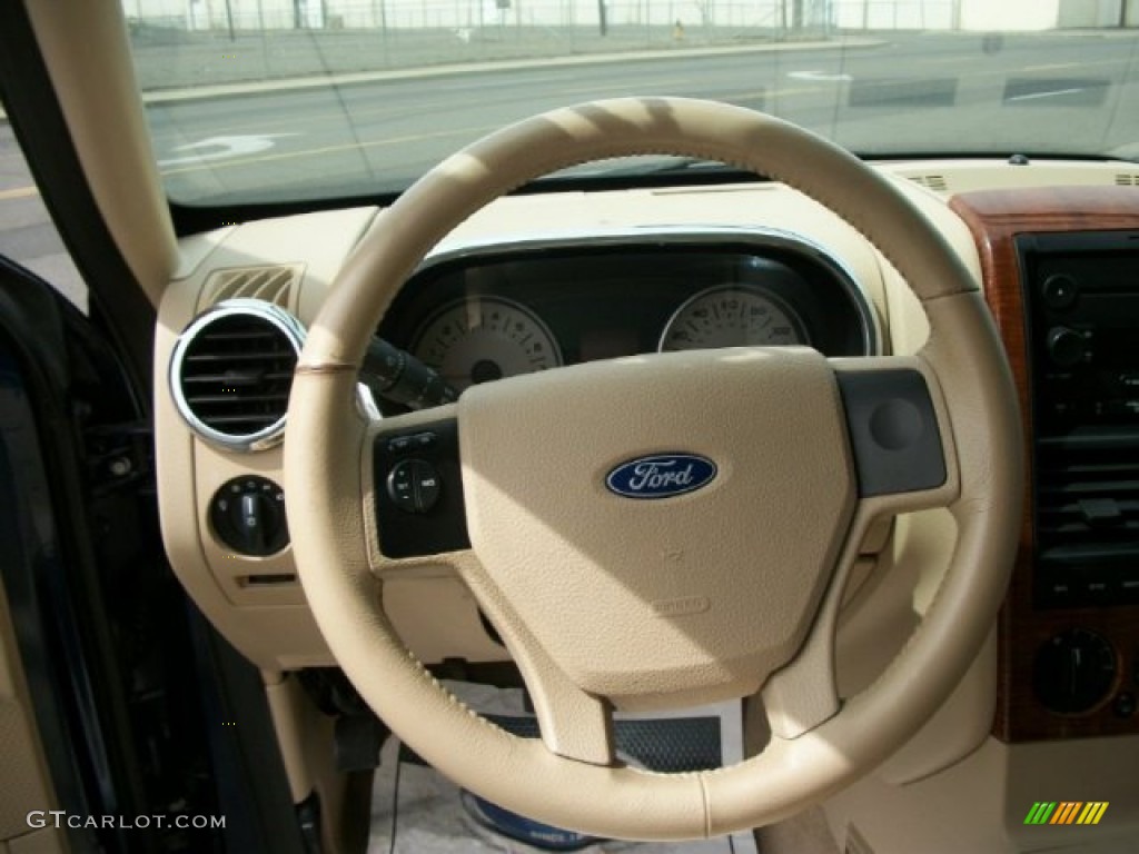2006 Ford Explorer Eddie Bauer 4x4 Camel/Stone Steering Wheel Photo #72124991