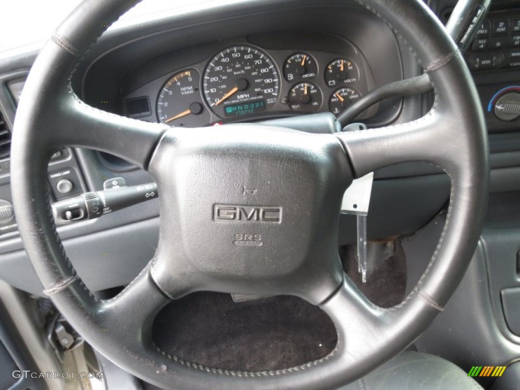 2002 GMC Sierra 2500HD SLT Crew Cab 4x4 Graphite Steering Wheel Photo #72127059