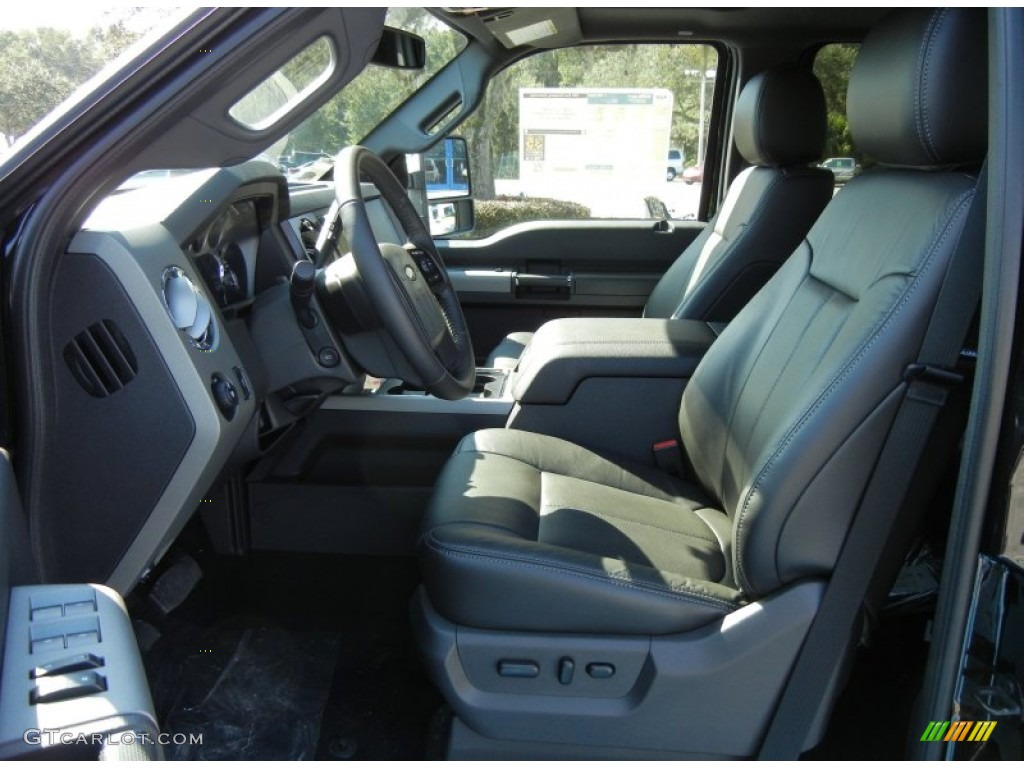 Black Interior 2012 Ford F450 Super Duty Lariat Crew Cab 4x4 Dually Photo #72128248