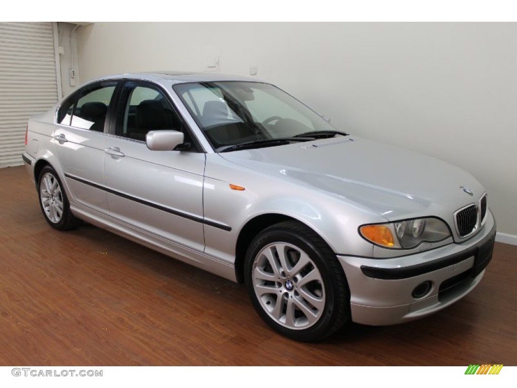2002 3 Series 330xi Sedan - Titanium Silver Metallic / Black photo #2