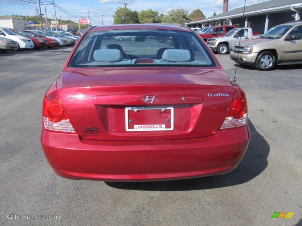 2005 Elantra GLS Sedan - Electric Red Metallic / Gray photo #4