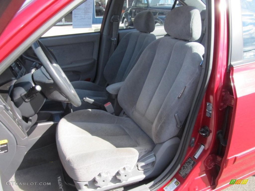 2005 Elantra GLS Sedan - Electric Red Metallic / Gray photo #9