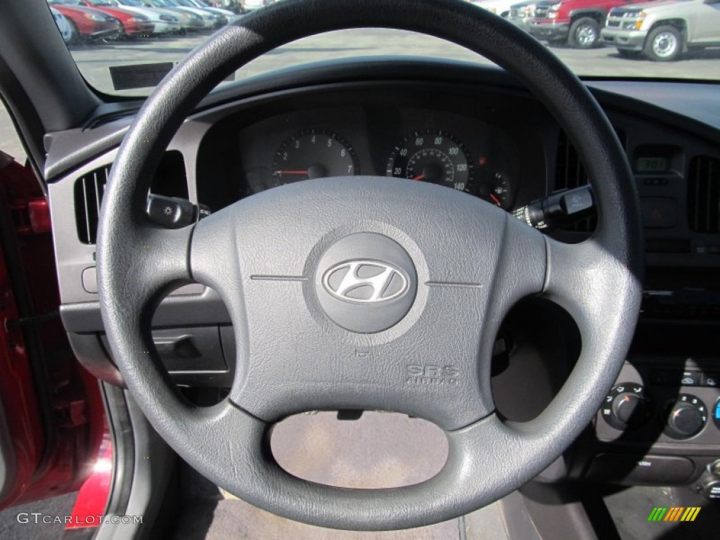 2005 Elantra GLS Sedan - Electric Red Metallic / Gray photo #11