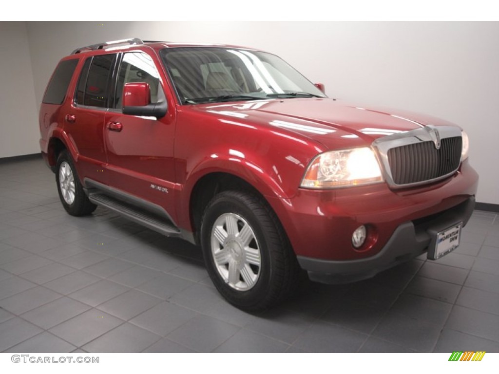 2003 Aviator Luxury - Vivid Red Metallic / Light Parchment photo #1