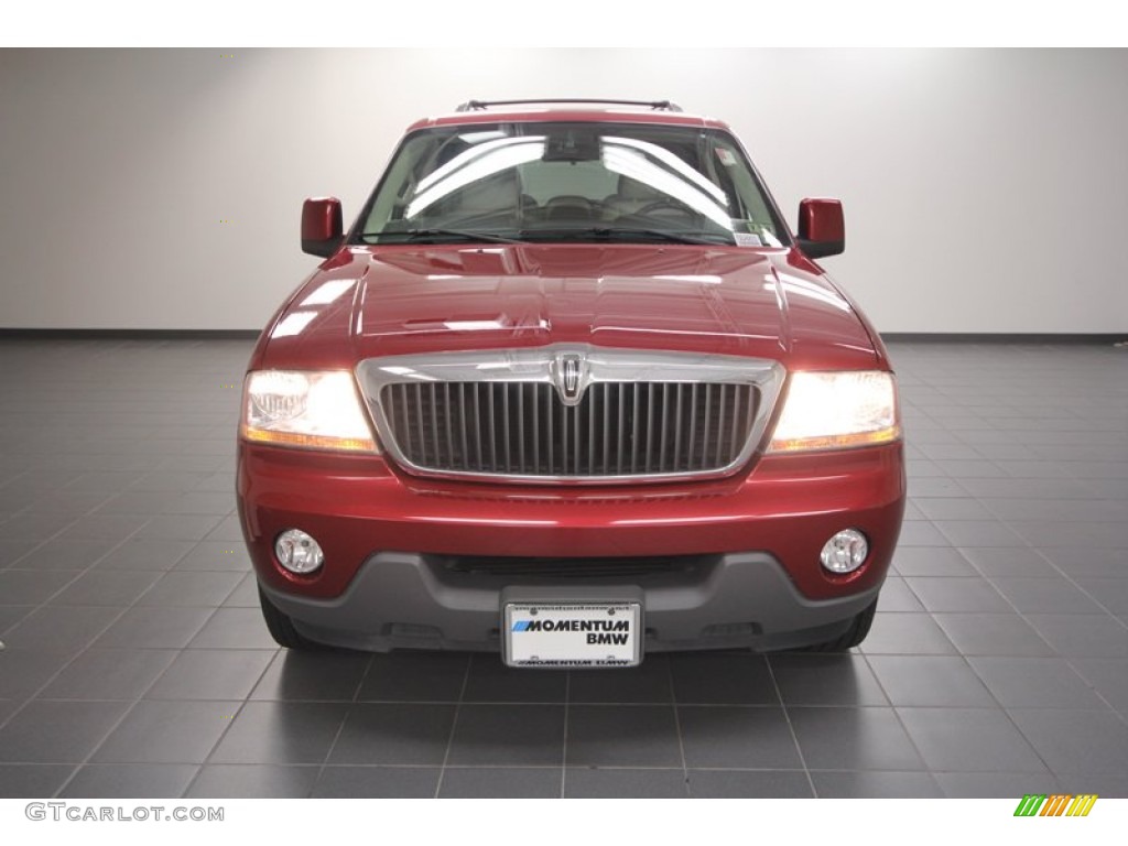 2003 Aviator Luxury - Vivid Red Metallic / Light Parchment photo #6