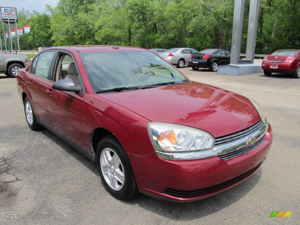 2004 Malibu LS V6 Sedan - Sport Red Metallic / Gray photo #5