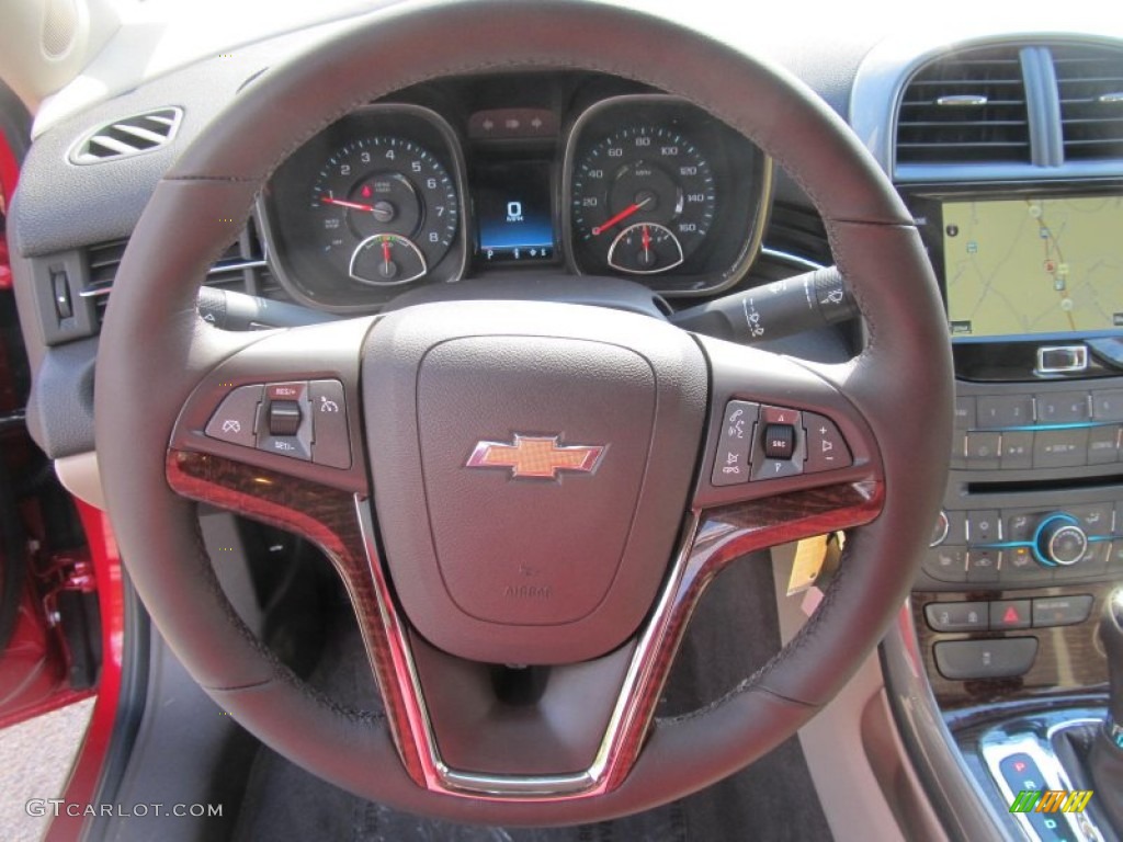 2013 Chevrolet Malibu ECO Cocoa/Light Neutral Steering Wheel Photo #72134919