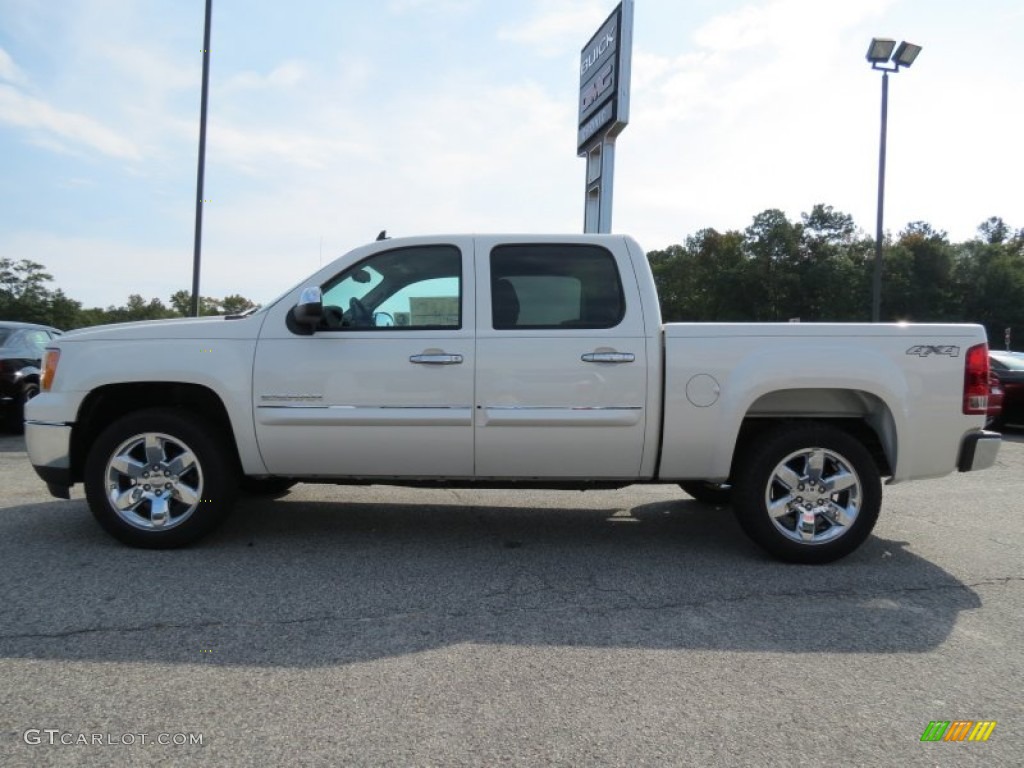 2013 Sierra 1500 SLT Crew Cab 4x4 - White Diamond Tricoat / Very Dark Cashmere/Light Cashmere photo #4