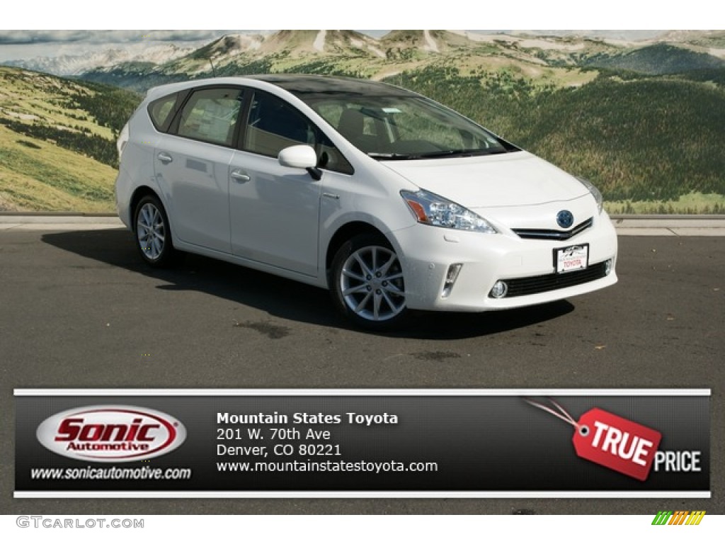 2012 Prius v Five Hybrid - Blizzard White Pearl / Dark Gray photo #1