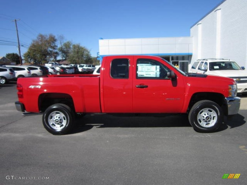 Victory Red 2013 Chevrolet Silverado 2500HD Work Truck Extended Cab 4x4 Exterior Photo #72139359