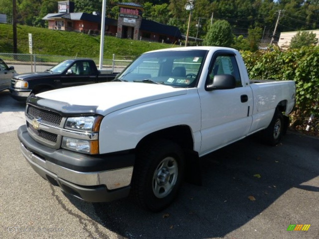 2003 Silverado 1500 LS Regular Cab 4x4 - Summit White / Dark Charcoal photo #1