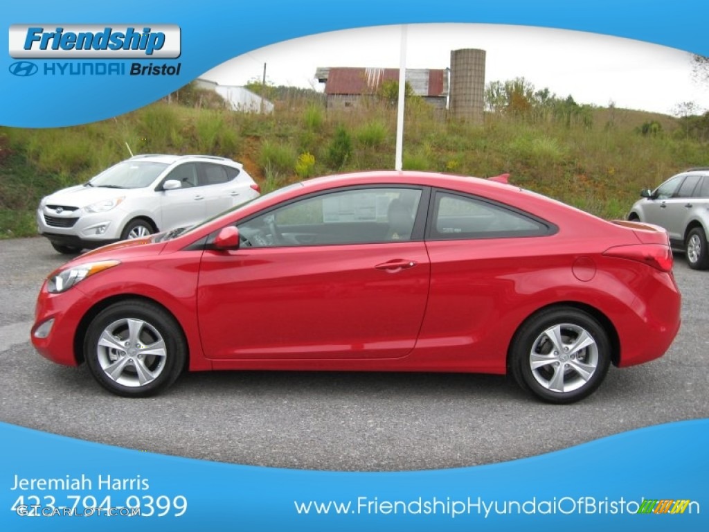 2013 Elantra Coupe GS - Volcanic Red / Gray photo #2