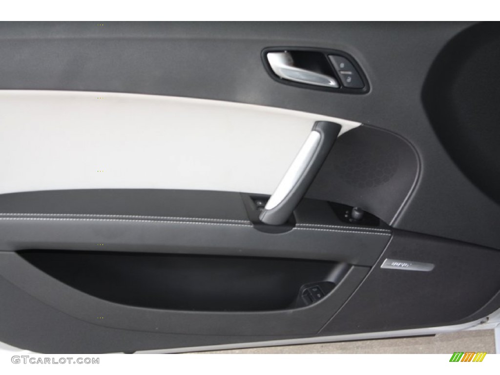 2010 Audi TT S 2.0 TFSI quattro Coupe S Black/Silver Silk Nappa Leather Door Panel Photo #72144901