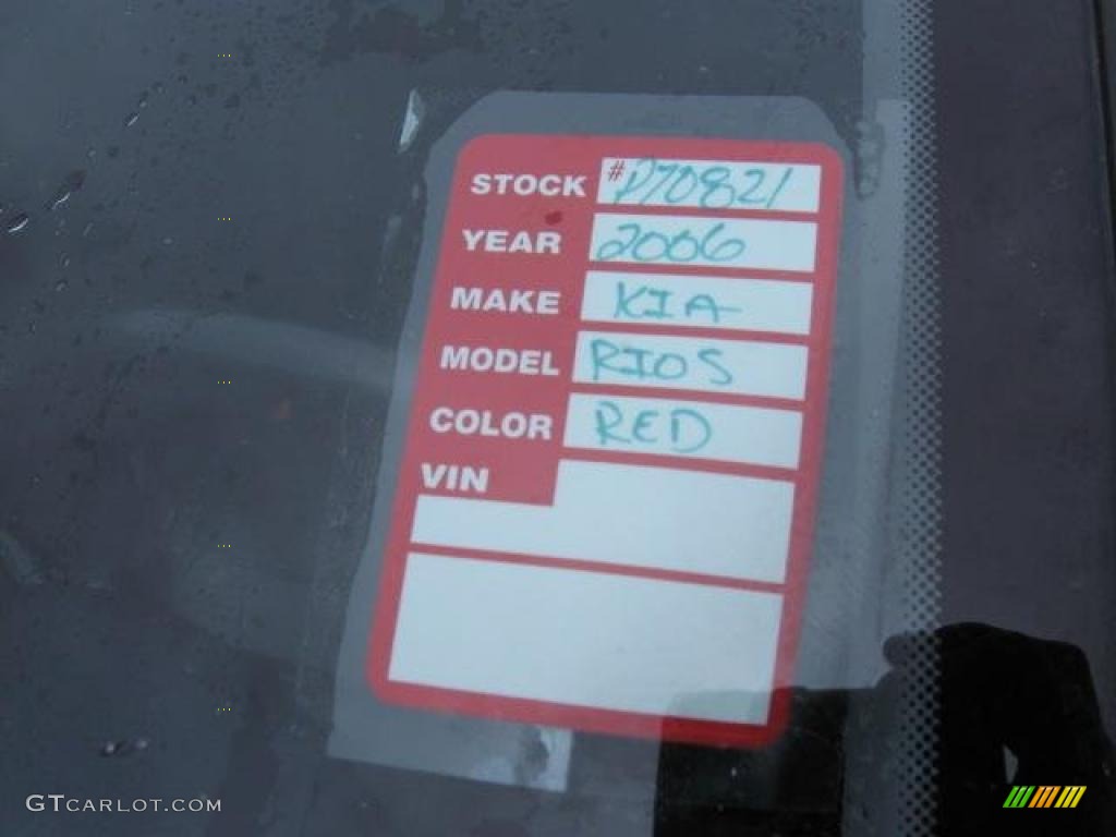 2006 Rio Rio5 SX Hatchback - Tropical Red / Gray photo #2