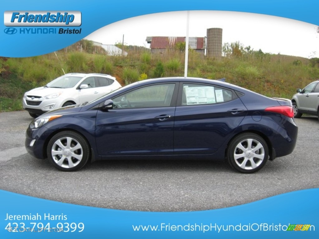 2013 Elantra Limited - Indigo Night / Gray photo #2