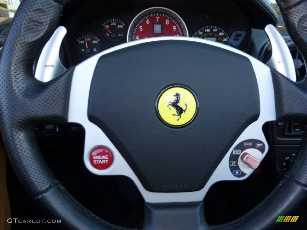 2007 Ferrari F430 Spider F1 Beige Steering Wheel Photo #72146343