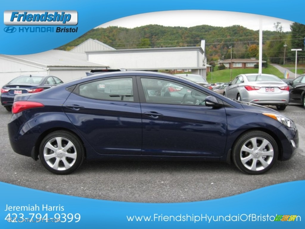 2013 Elantra Limited - Indigo Night / Gray photo #6
