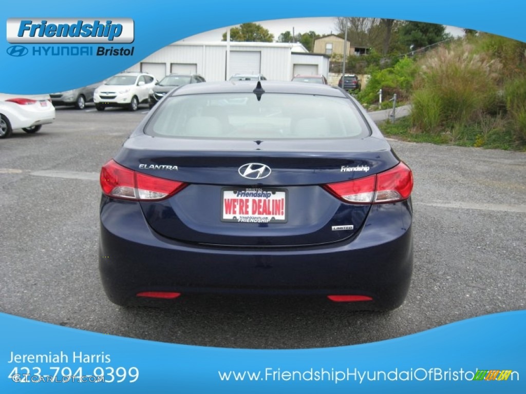 2013 Elantra Limited - Indigo Night / Gray photo #8