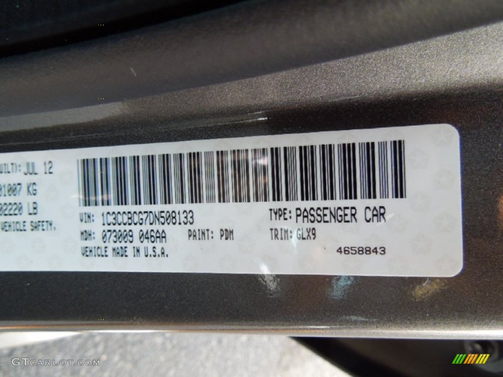 2013 Chrysler 200 S Sedan Color Code Photos