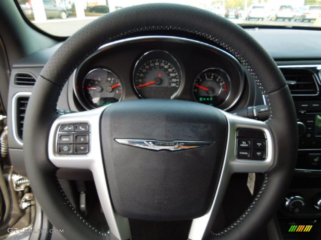 2013 Chrysler 200 S Sedan Black Steering Wheel Photo #72147447