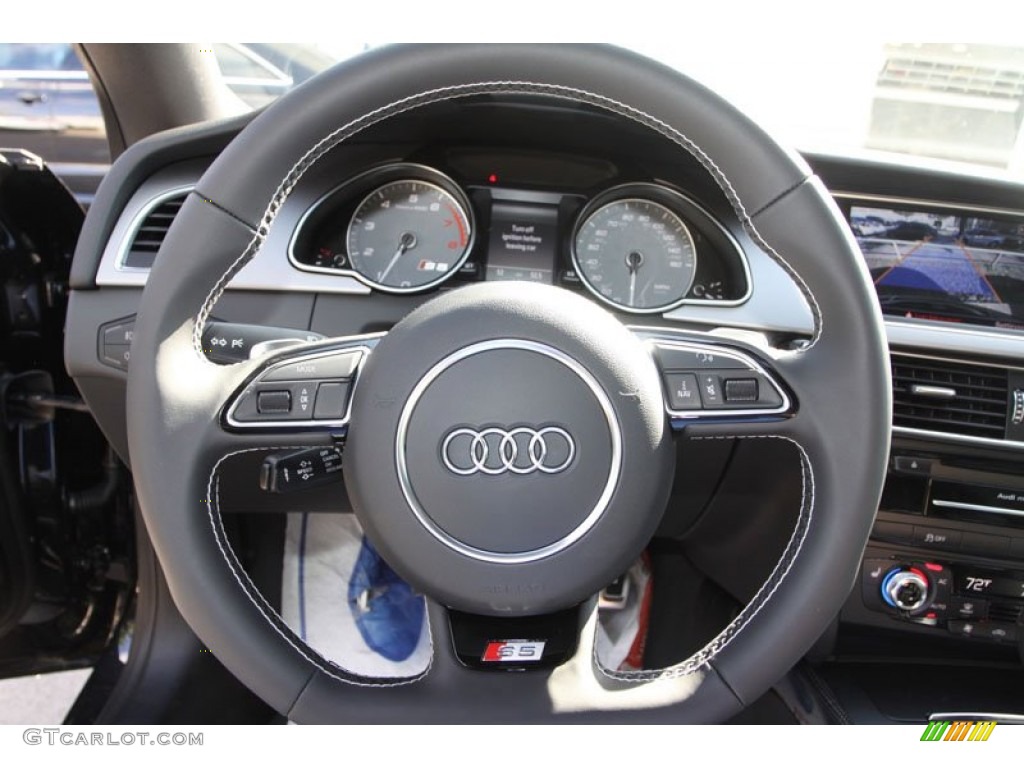 2013 Audi S5 3.0 TFSI quattro Coupe Black Steering Wheel Photo #72148863