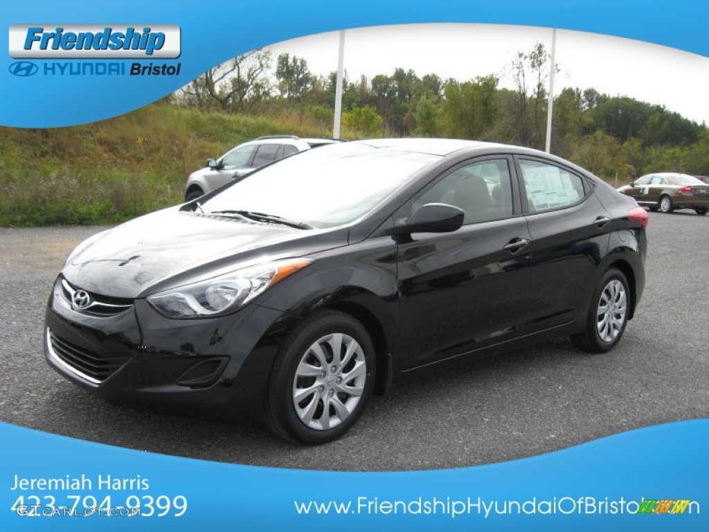 2013 Elantra GLS - Midnight Black / Beige photo #3