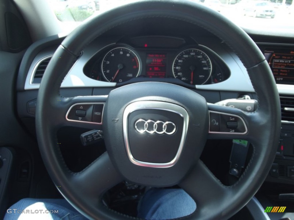 2011 Audi A4 2.0T quattro Sedan Black Steering Wheel Photo #72152511