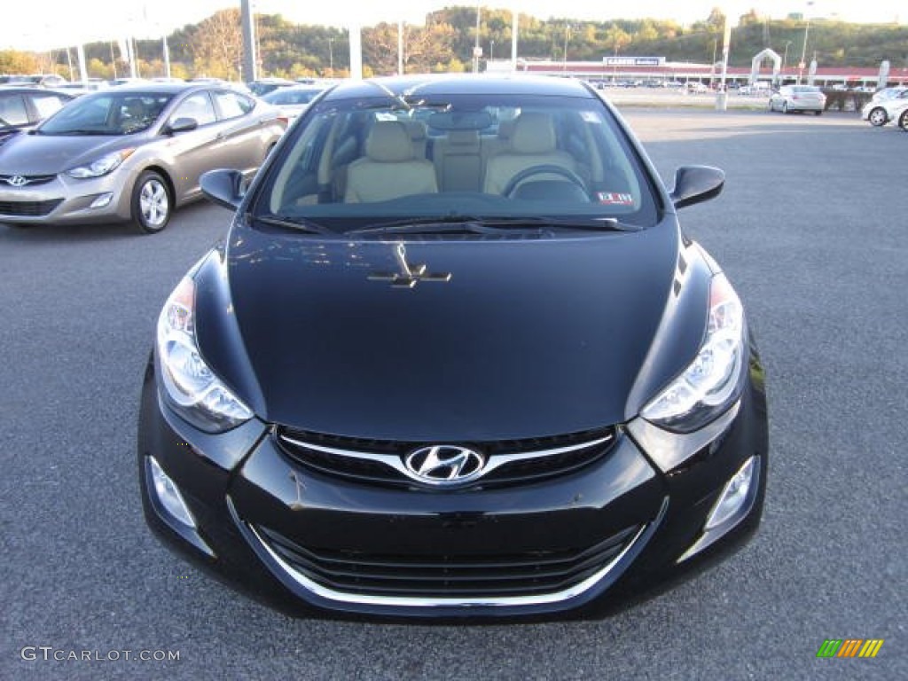 2013 Elantra GLS - Black / Beige photo #2