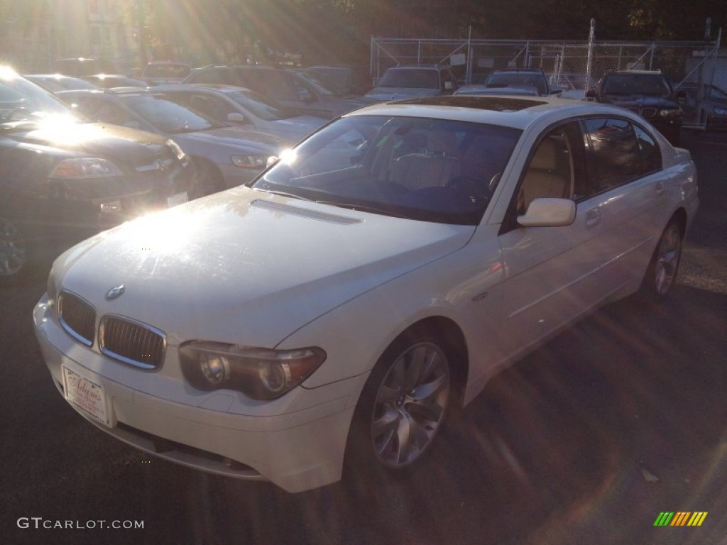 2003 7 Series 745Li Sedan - Alpine White / Dark Beige/Beige III photo #1