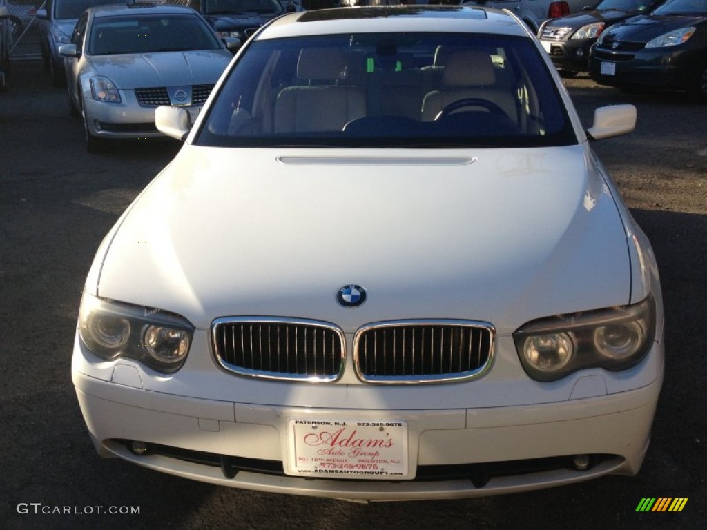 2003 7 Series 745Li Sedan - Alpine White / Dark Beige/Beige III photo #2