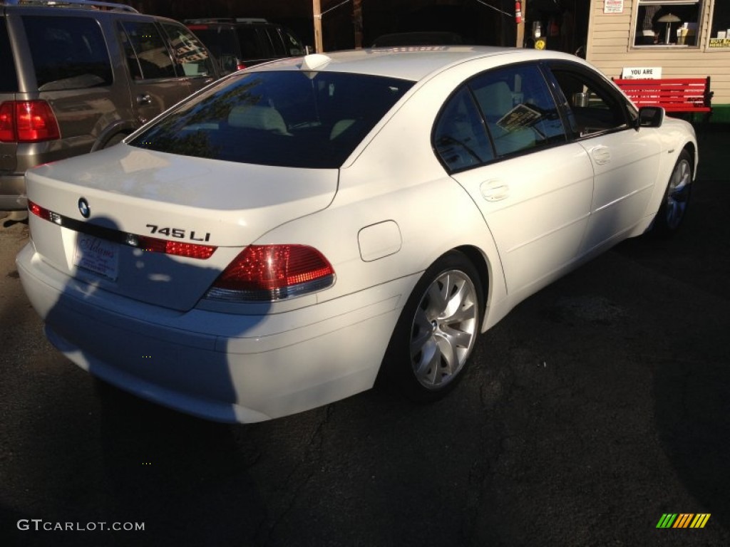 2003 7 Series 745Li Sedan - Alpine White / Dark Beige/Beige III photo #4
