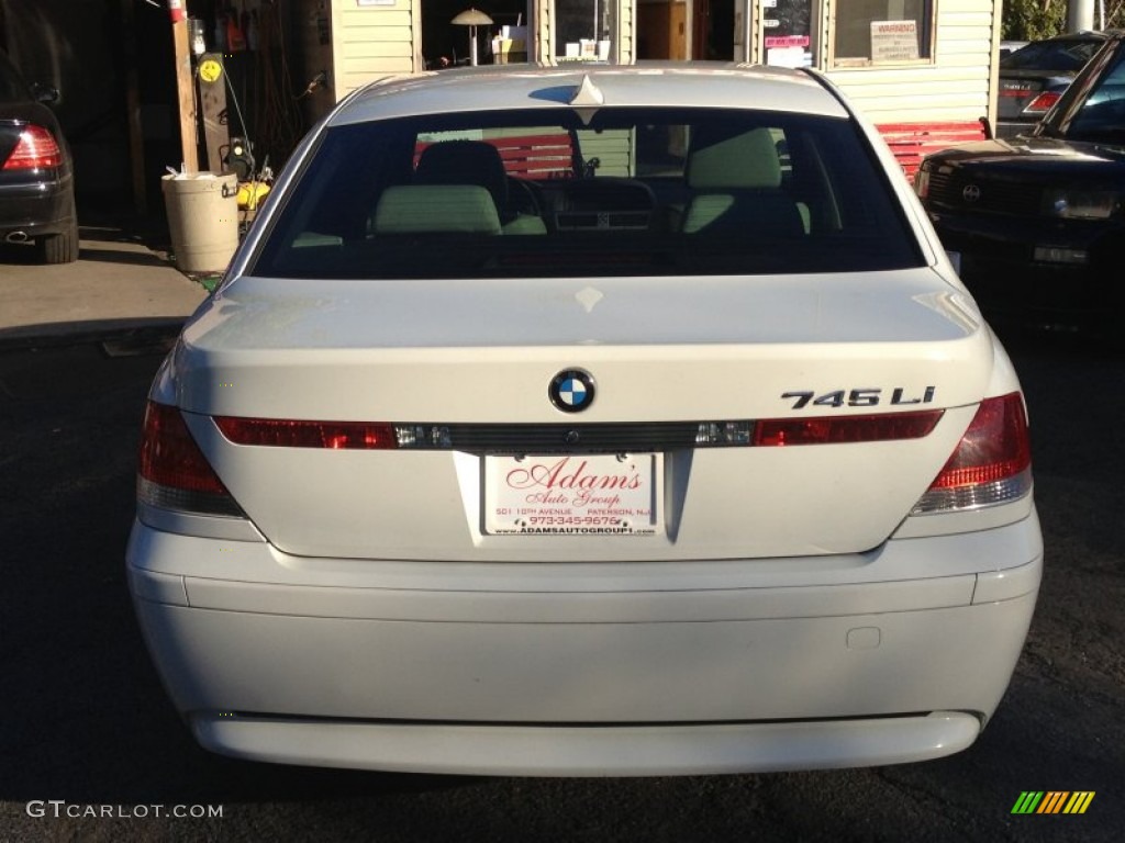 2003 7 Series 745Li Sedan - Alpine White / Dark Beige/Beige III photo #5