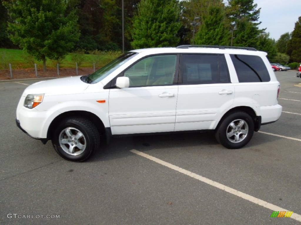 2007 Pilot EX 4WD - Taffeta White / Saddle photo #3