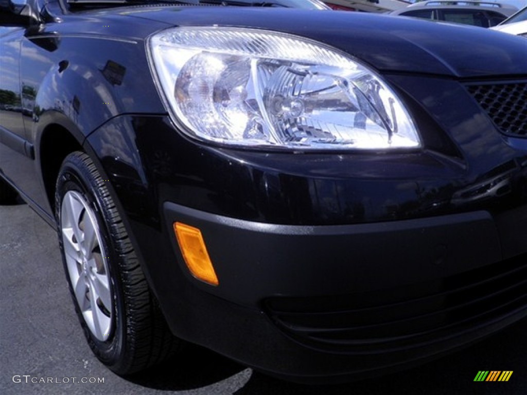 2008 Rio LX Sedan - Black / Gray photo #2