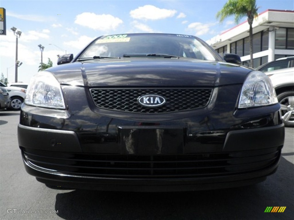 2008 Rio LX Sedan - Black / Gray photo #4