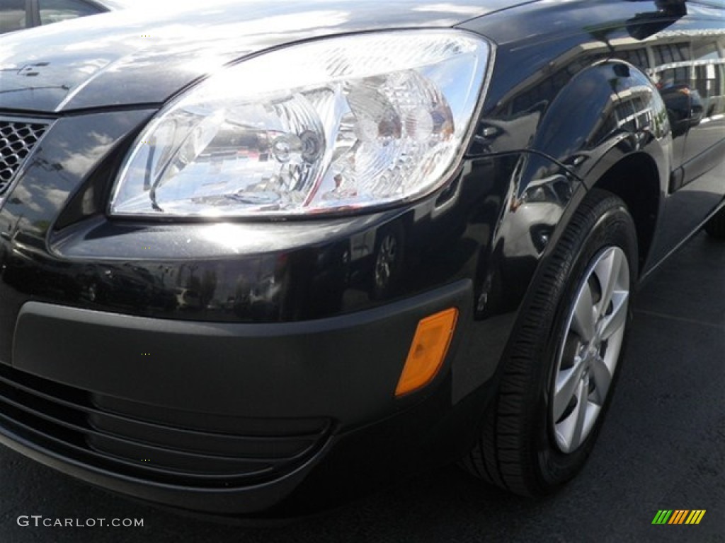 2008 Rio LX Sedan - Black / Gray photo #8