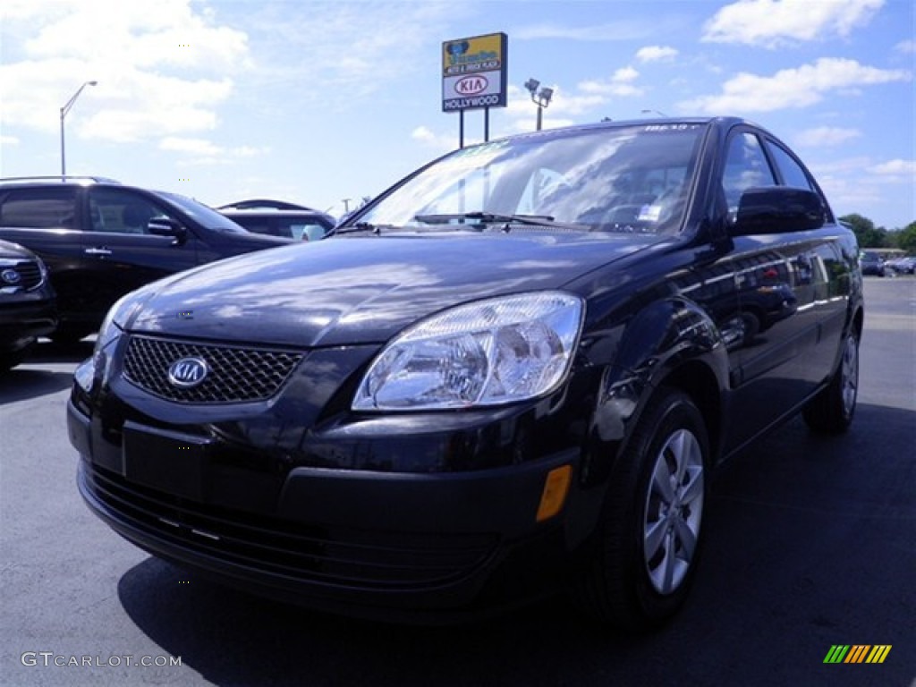 2008 Rio LX Sedan - Black / Gray photo #9