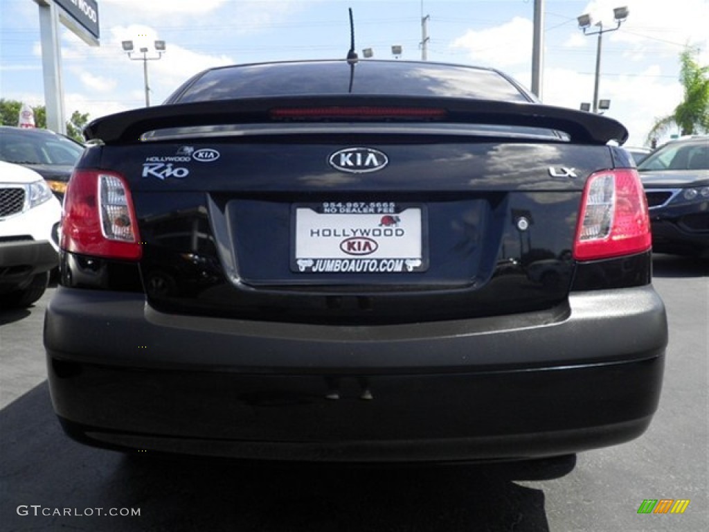 2008 Rio LX Sedan - Black / Gray photo #13