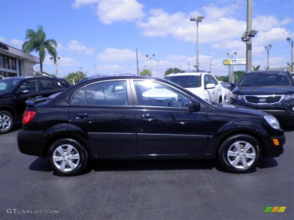 2008 Rio LX Sedan - Black / Gray photo #19